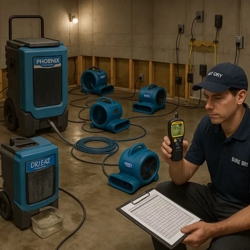 Structural Drying and Dehumidification process in Mulberry, IN